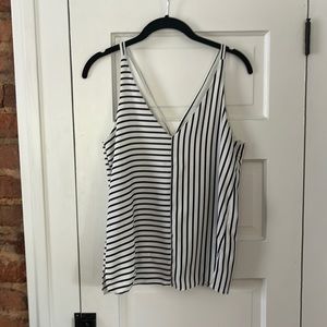Topshop Striped Navy and White Tank Top
